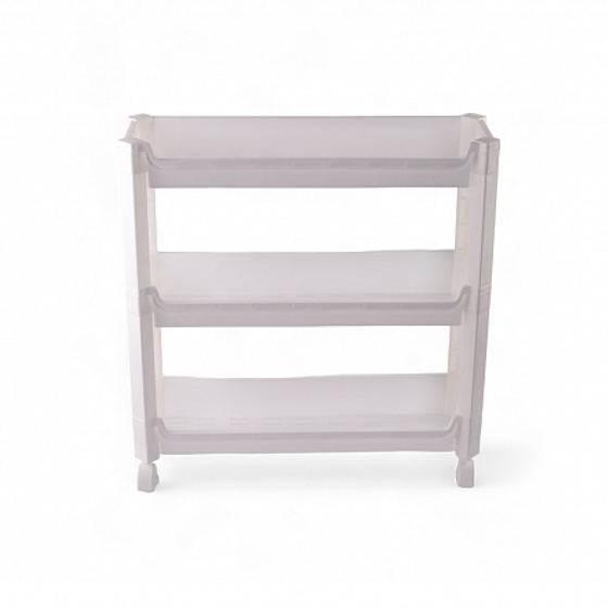 Стеллаж на колёсиках белый 3 уровня 46.5х14.5х48,3см