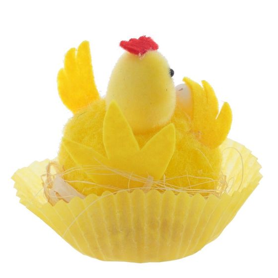 Фигурка декоративная &quot;Цыпленок в гнезде&quot;, L6 W6 H7 см, 2в.