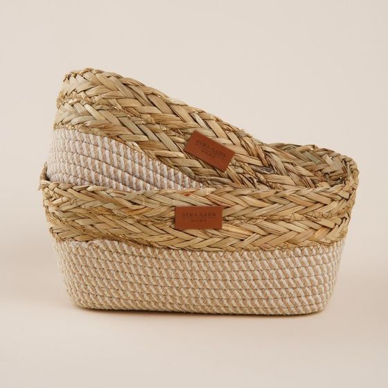 Корзины для хранения SL Home, плетёные, ручной работы, 2 шт: 28×18×10 см, 30×20×12 см