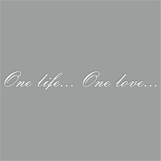 Наклейка &quot;One life...One love...&quot;, белая, плоттер, 400 х 55 х 1 мм