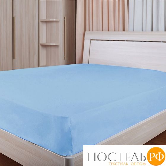 114911406-сг18 Простыня на резинке Primavelle 160х200 сатин голубой, (высота-25 см)