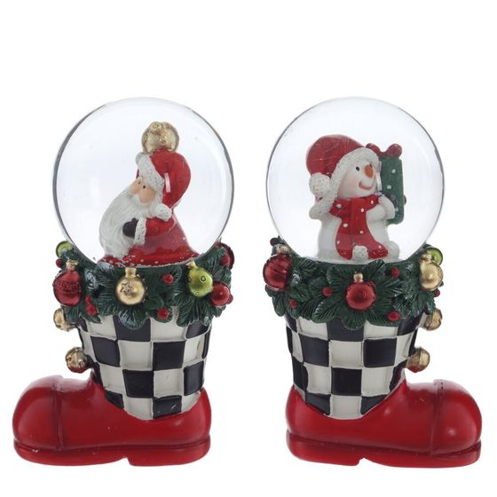 Фигурка декоративная &quot;Снеговик/Дед Мороз&quot; в стекл шаре, D 4.5 см, L5,5 W5 H9 см, 2в.