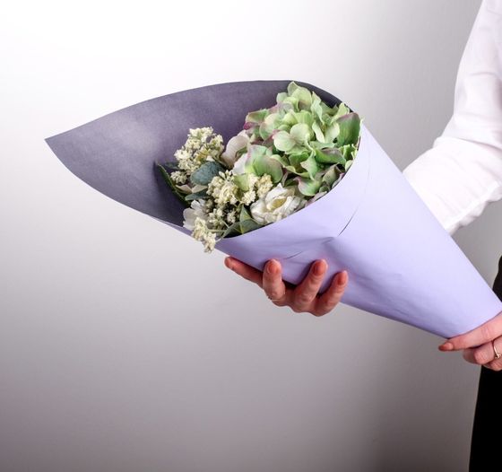 !09 Бумага крафт белый 0.68 × 8 м «Сиреневые сны»,