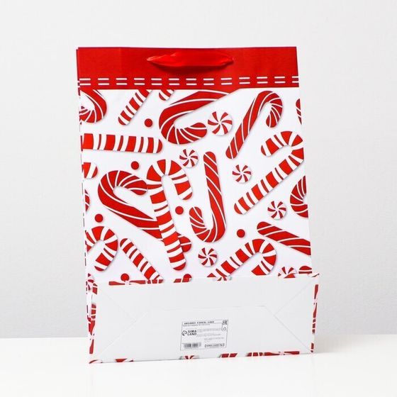 !09 Пакет ламинированный (набор 2 штуки) &quot;Новогодние леденцы&quot; , 31 х 42 х 12 см.