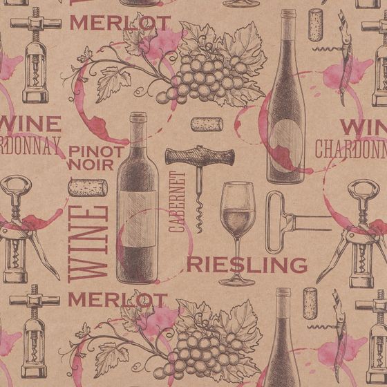 !09 Бумага крафт (набор 2 листа) «Wine» 50 × 70 см.