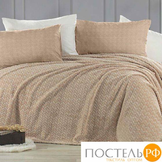 Плед KARVEN Super Soft &quot;BENZIA&quot; 160*220 п/э 1.5 спальный Р 943 бежевый