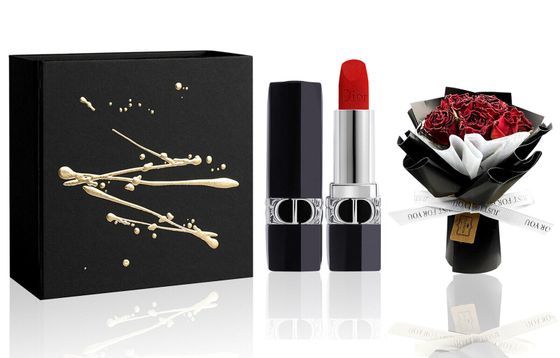 DIOR Brand-New Lutein Blue Gold Lipstick Velvet Lip Balm Makeup Sets Easy-to-Blend Long-Lasting Complexion