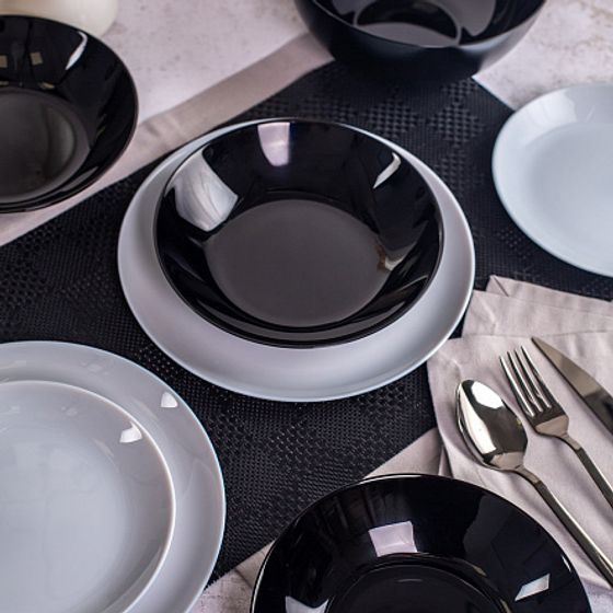 Столовый набор ДИВАЛИ БЛЭК&ГРАНИТ 19 предметов