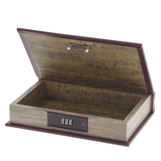 Шкатулка-книга с код.замком, L16 W4,5 H24 см