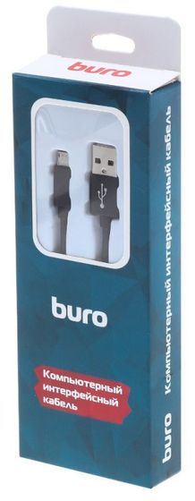 Кабель Buro USB(m) - microUSB (m) 1м черный (BHP RET LGHT-B)