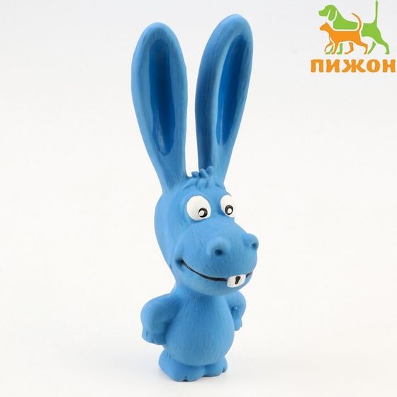 Игрушка пищащая для собак из латекса &quot;Ослик&quot;, 17 см, голубая