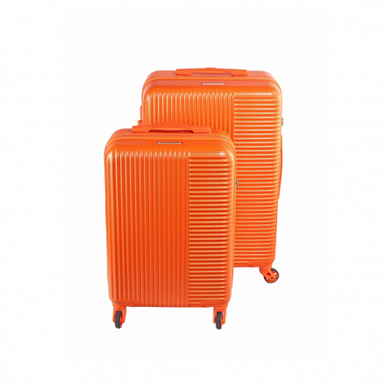 Набор чемоданов SUNSTONE оранжевых 2шт ABS в полоску