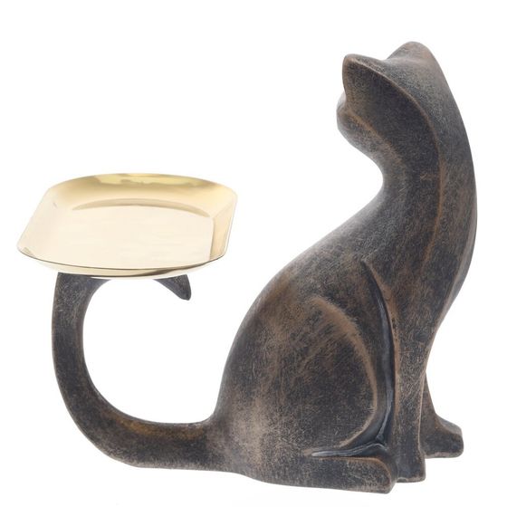 Фигурка декоративная &quot;Кошка&quot; с подносом, L18,5 W17 H18 см