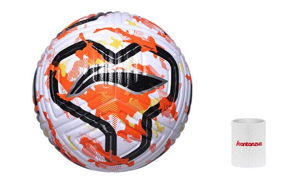 LiNing Size 5 Soccer TPU Seamless Thermal-bonding Unisex White Orange