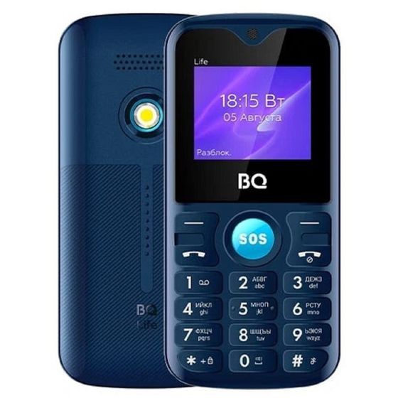 Сотовый телефон BQ M-1853 Life, 1.77&quot;, 2 sim, 32Мб, microSD, 600 мАч, фонарик, синий
