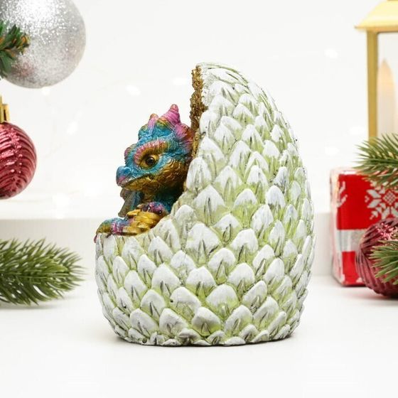 !09 Копилка &quot;Дракон в яйце с монетками&quot; синяя, 9х9х10,5 см.