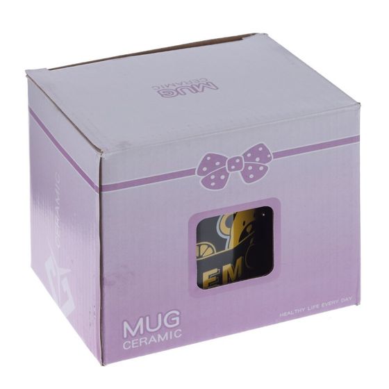 Кружка с крышкой, 470 мл, L14 W10 H10 см, 4в.