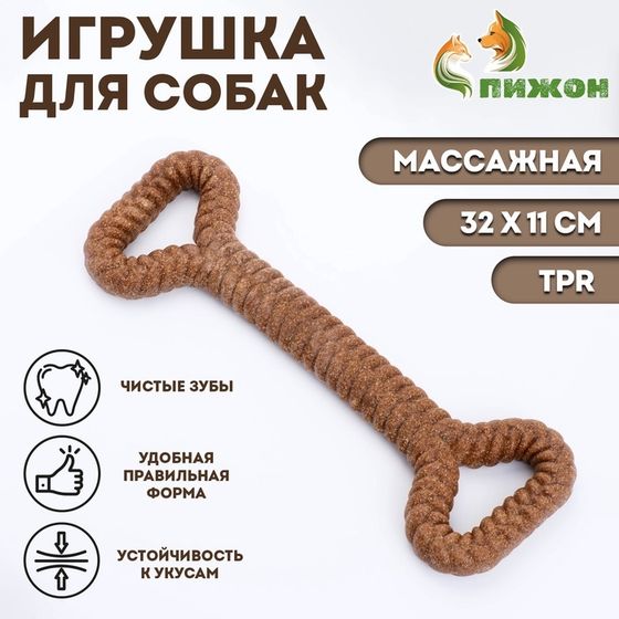 Жевательная игрушка для собак ПИЖОН &quot;Большая кость&quot;, массажная, 32 х 11