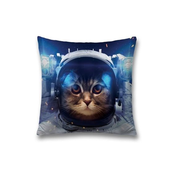 Наволочка декоративная «Кошка в космосе», размер 45 х 45 см, вшитая молния