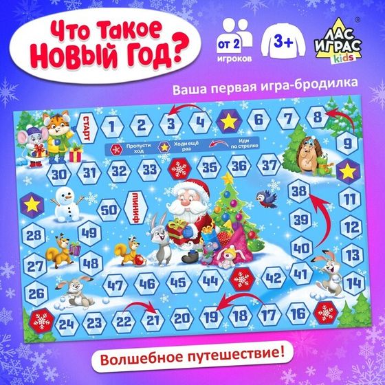 Новогодняя настольная игра «Что такое Новый год?», от 2 игроков, 3+