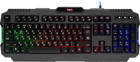 Клавиатура Defender Legion GK-010DL LED игровая проводная черный