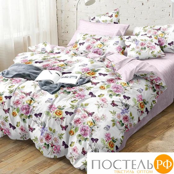 КПБ CL HOME Поплин &quot;Pure Cotton&quot; двуспальный 175*215*1 200*220*1(±5) 70*70*2(±2) в ПВХ 20/311-PC/CL