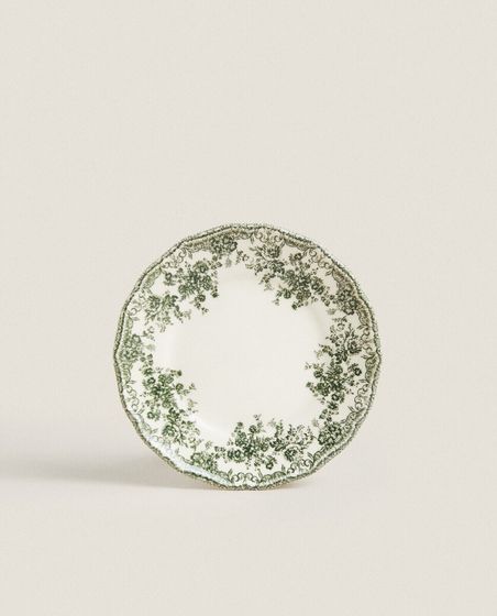 Floral earthenware side plate