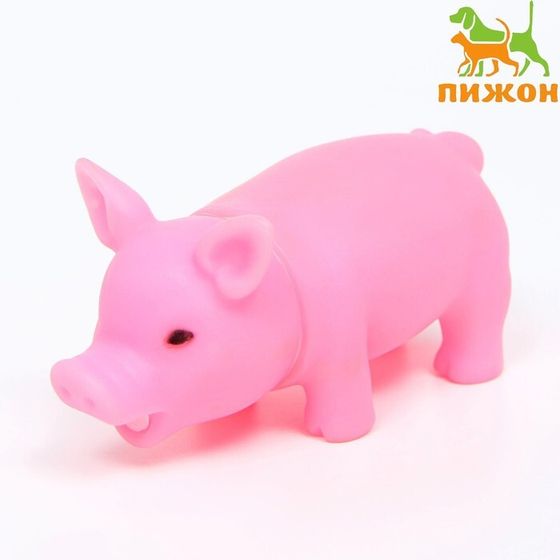 Игрушка пищащая &quot;Маленький поросёнок&quot; для собак, 9 см, бледно-розовая