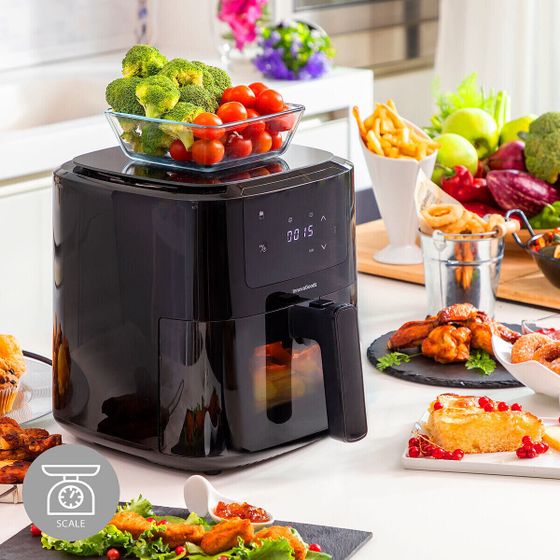 Аэрофритюрница с весами InnovaGoods Fryinn Balance 5000 Чёрный 1500 W 5 L Нержавеющая сталь