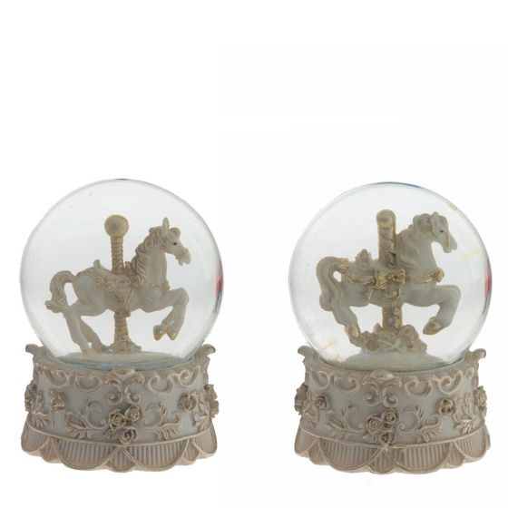 Фигурка декор в стекл шаре &quot;Лошадка&quot;, D 6.5 см, L6,5 W6,5 H8,5 см, 2в.