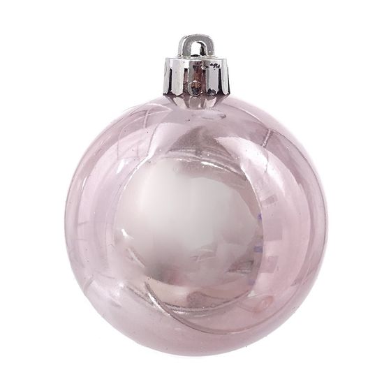 Набор из 6шт Украшение новогоднее Шар "Вензель розовый", D6 см, L11,5 W6 H17,5 см