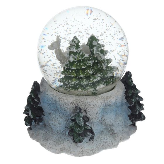 Фигурка декор в стекл шаре &quot;Домик/Олень&quot;, D 6.5 см, L9 W8 H9 см, 3в.