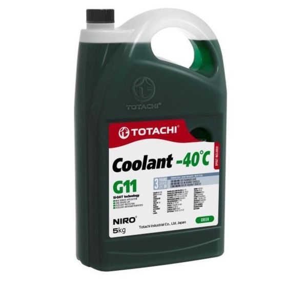 Антифриз Totachi NIRO COOLANT -40 C, G11, зелёный, 5 кг