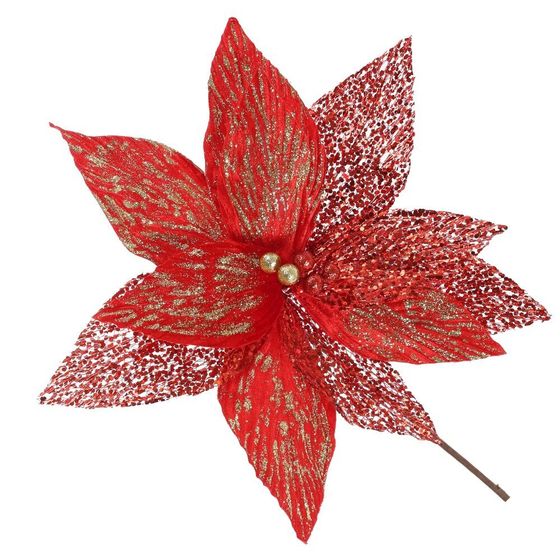 Цветок искусственный &quot;Пуансеттия&quot;, L34 W34 H37 см