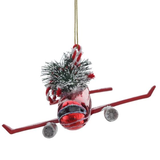 Украшение новогоднее "Самолёт", L16,5 W12,5 H5,5 см