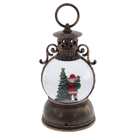 Изделие декоративное &quot;Фонарь&quot; (подсвет, муз, вьюга, 3хААА н/п +USB), D 10 см, L11 W11 H24 см