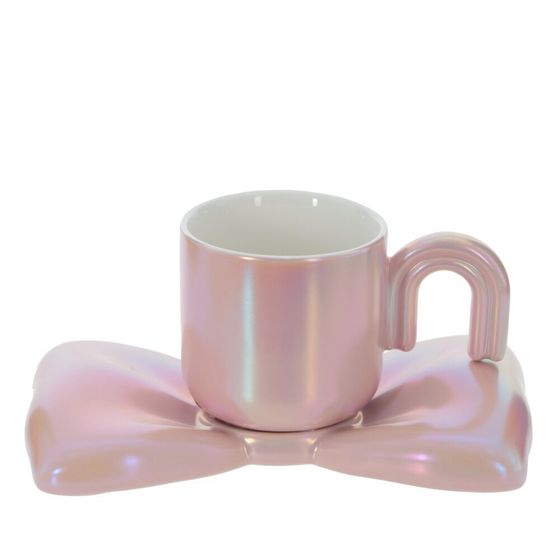 Кружка с блюдцем, 210 мл, L18 W12 H8 см, цвет микс