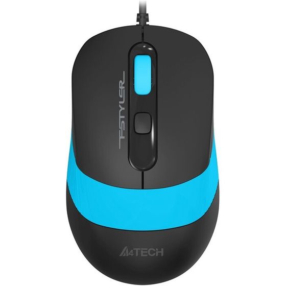 Мышь A4Tech Fstyler FM10S черный/голубой оптическая (1600dpi) silent USB (3but)