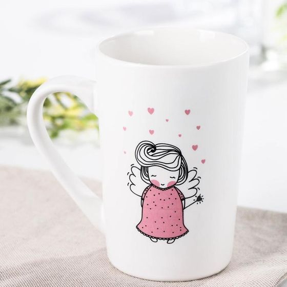 !09 Кружка «Ангел», 380 мл, фарфор, белая