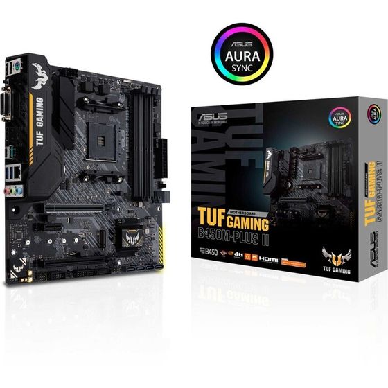 Материнская плата Asus TUF GAMING B450M-PLUS II, AM4, B450, 4xDDR4, DVI, HDMI, mATX