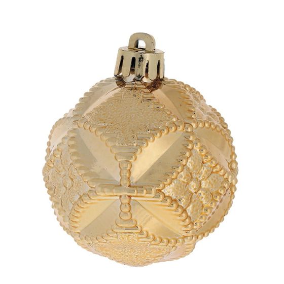 Набор из 6шт Украшение новогоднее Шар "Золотистый жемчуг", D6 см, L12 W6 H17,5 см