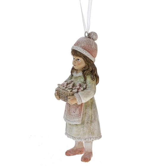Фигурка декоративная подвесная &quot;Девочка&quot;, L5,5 W4 H12 см, 3в.