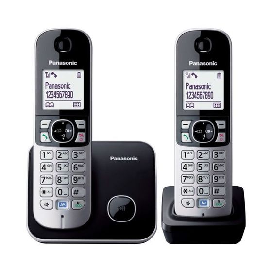 Телефон Panasonic KX-TG6812 RUB DECT, комплект из базы и 2 трубок, полифония, громкая связь   253167