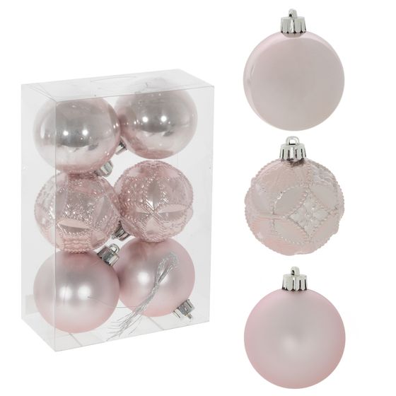 Набор из 6шт Украшение новогоднее &quot;Шар&quot;, D 6 см, L6 W6 H7 см