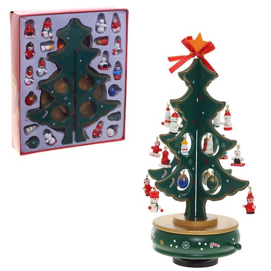 Фигурка декоративная "Ёлка" (муз), L19 W19 H27 см