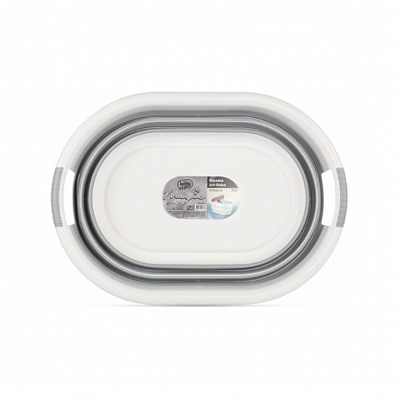 Корзина для белья MAGIC складная серая 38л