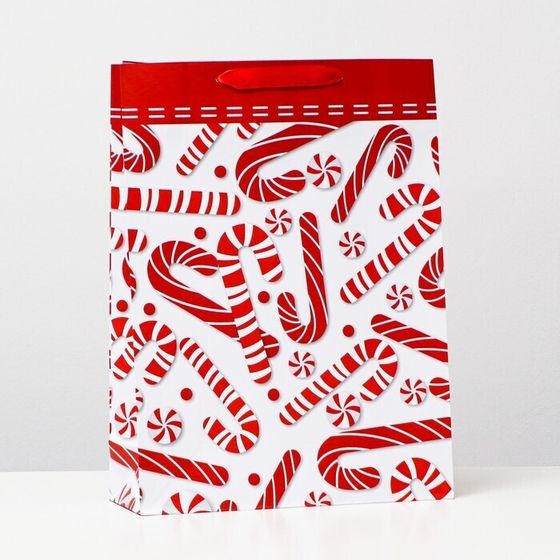 !09 Пакет ламинированный (набор 2 штуки) &quot;Новогодние леденцы&quot; , 31 х 42 х 12 см.