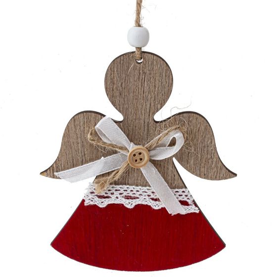 Изделие декоративное подвесное &quot;Ангел/Ёлка/Звезда&quot;, L9 W1 H11,5 см, 3в.