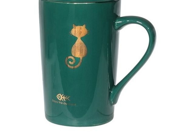 !09 Кружка без крышки с ложкой, 400 мл, 11,5*8*13 см, 1шт из 4-х видов