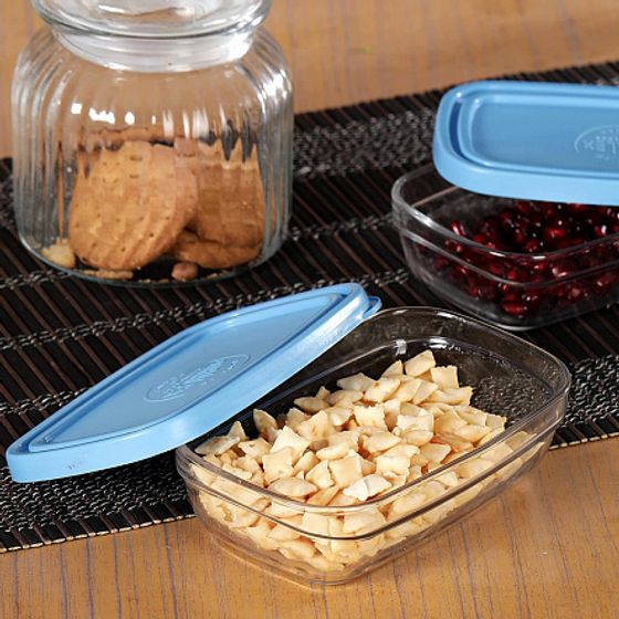 Контейнер FRESHBOX 1.7л прямоугольный с голубой крышкой